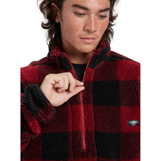 Quiksilver Ανδρική fleece μπλούζα Mercury Woodlands Sherpa - Half Zip Sherpa Check Jacket
